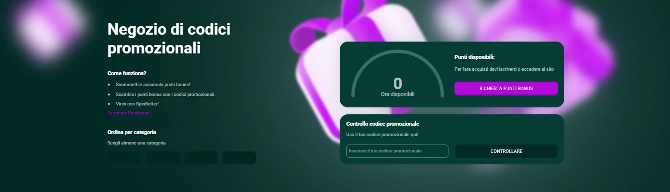 SpinBetter codice promozionale